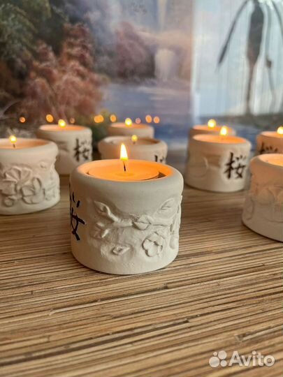 Подсвечники из гипса ручной работы