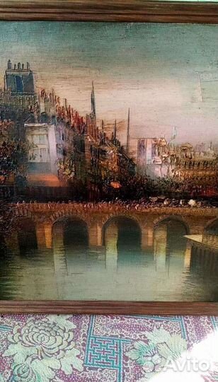 Картина старинная маслом на холсте 42 x37