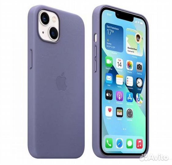 Original Apple Leather Case для iPhone 13 (Сирень)