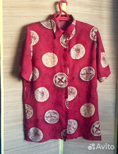 Новая Винтажная рубашка из вискозы СССР 90е ретро
