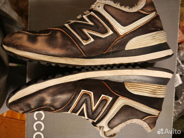 Кроссовки new balance 574 кожаные