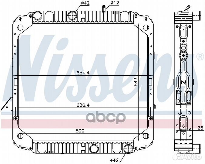 Радиатор охлаждения двигателя 62743 Nissens