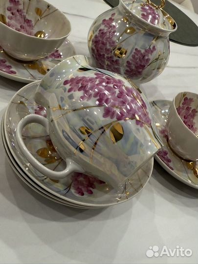 Чайный сервиз Розовая сирень. Дулево СССР