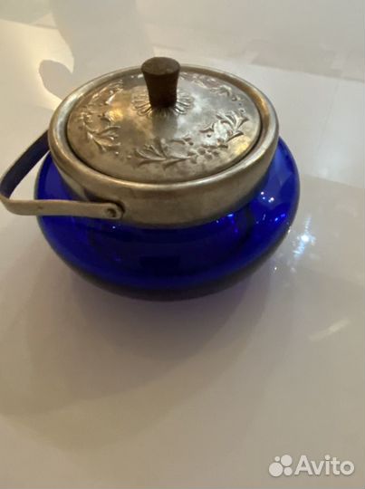 Сахарница цветное стекло СССР