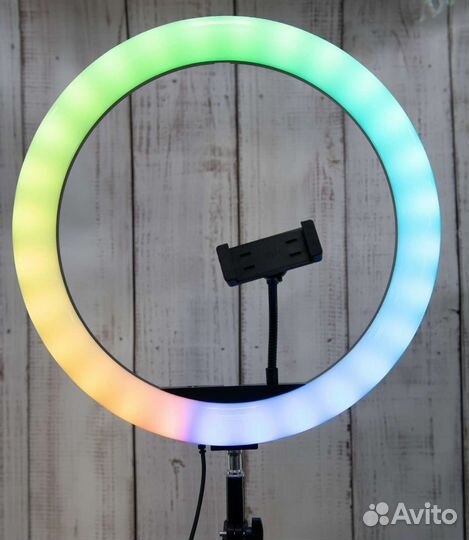 Кольцевая светодиодная лампа 36 см rgb