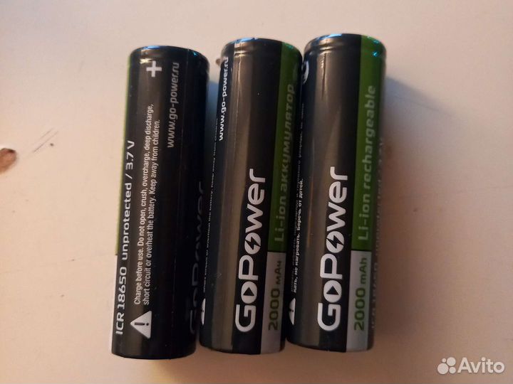 Аккумулятор литий-ионный Li-ion GoPower ICR18650