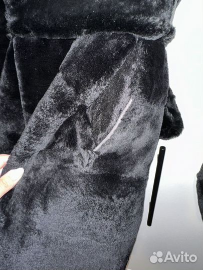 Шуба из бобра с мехом чернобурки