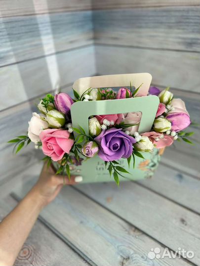 Букет из мыльных роз