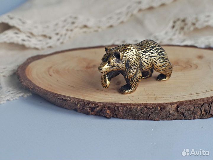 Статуэтка медведь бронза