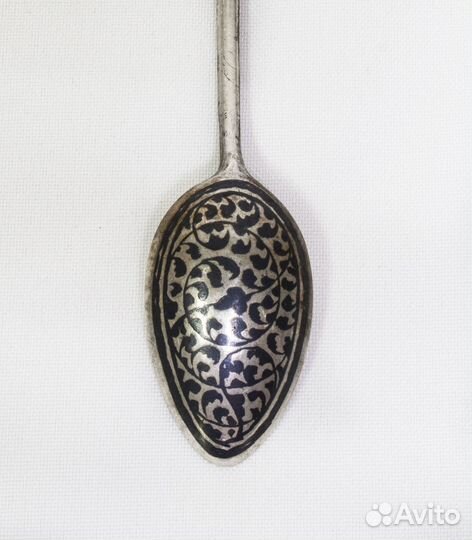 Ложка чайная, серебро 875 пр, 17,9 гр, Кубачи, дли