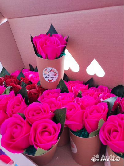 Букет из мыльных роз