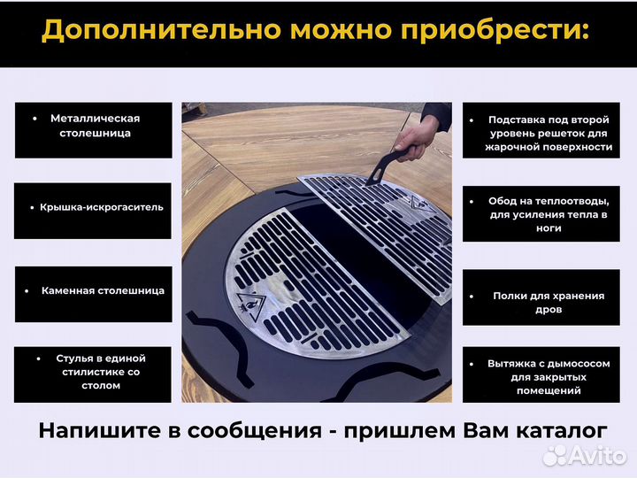 Гриль барбекю стол очаг 5 в 1