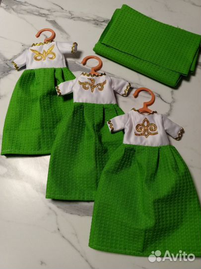 Кухонные вафельные полотенца ручной работы