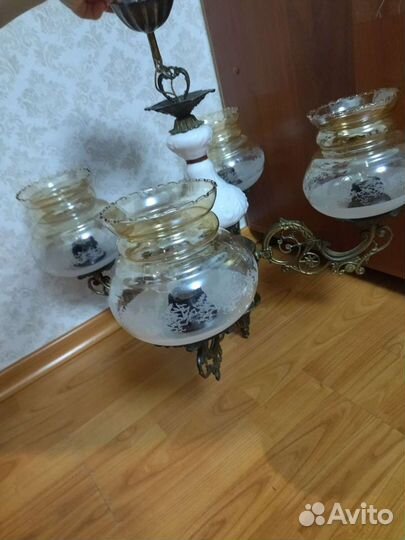 Винтажная люстра бронза. Антикварная Югославия