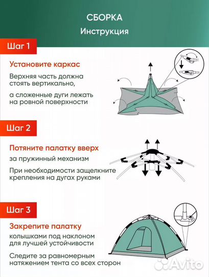 Палатка автоматическая 4 местная новая