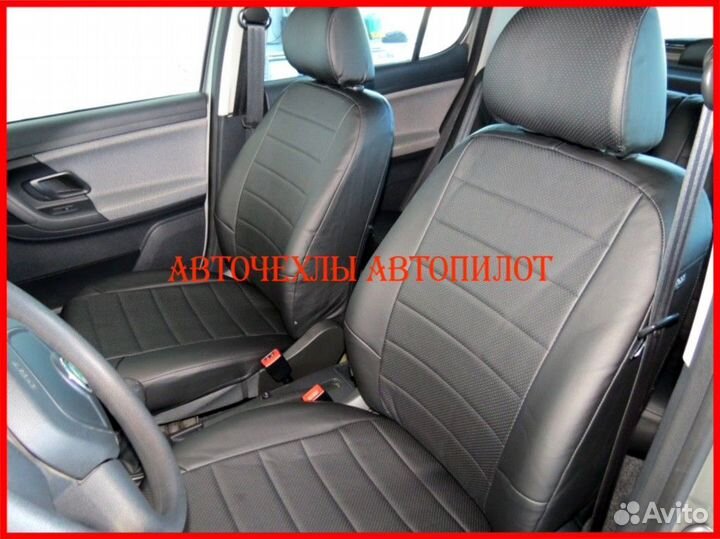 Чехлы Автопилот Skoda Fabia из экокожи чёрные