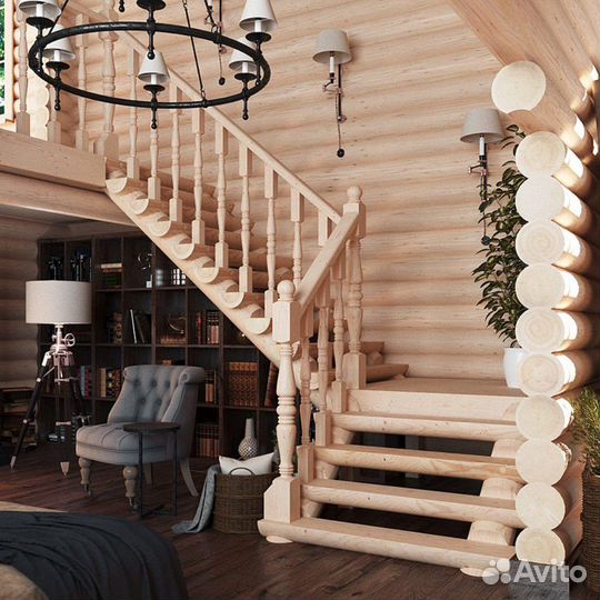 Лестница цвет орех