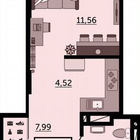 Квартира-студия, 29,4 м², 13/27 эт.