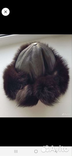 Шапка ушанка женская, павлопосадский платок