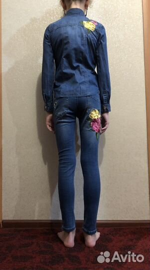 Джинсовый костюм для девочки