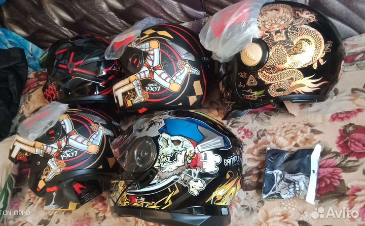 Шлем новый есть блютуз наушники с микрофоном