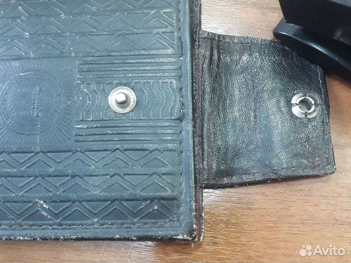 Винтажный кож. футляр для маникюрного набора, винт