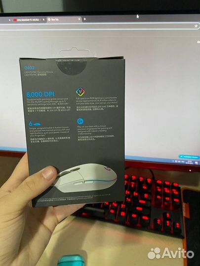 Игровая мышь Logitech G102 Lightsync, белая