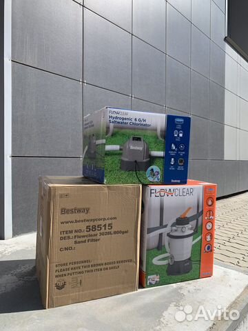 Фильтр для бассейна, хлорогенератор, скиммер