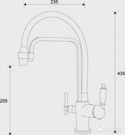 Смеситель для кухни Zorg Sanitary ZR 342-8 YF white с гибким изливом и подключением фильтра белый