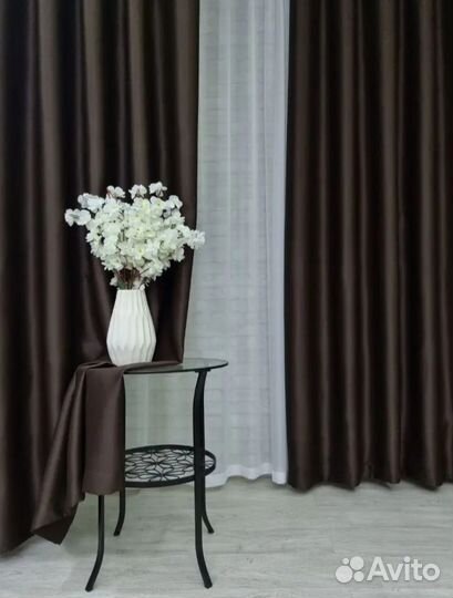 Комплект штор блэкаут новый коричневый