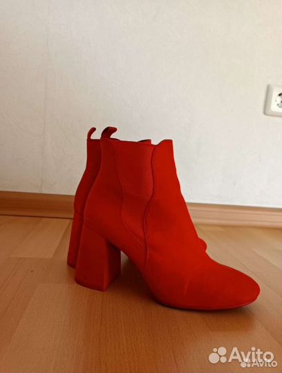 Ботильоны H&M 38 красные замша