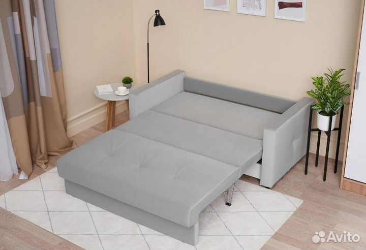 Диван шагающая еврокнижка Вита серый