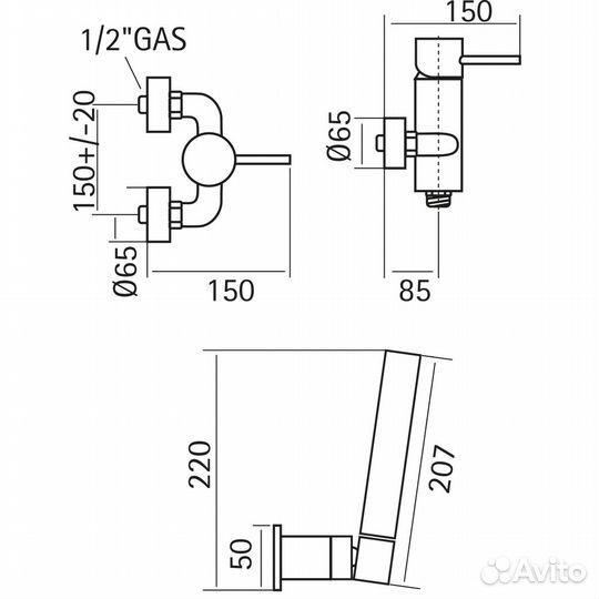 Смеситель для душа Cisal Xion XI000454D1