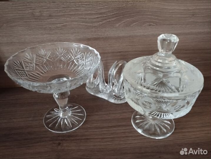 Хрусталь конфетница ваза салфетница