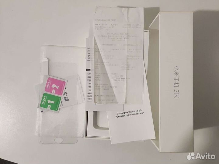 Стекло, чехол, коробка с чеком Xiaomi mi 5s