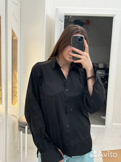 Рубашка черная oversize