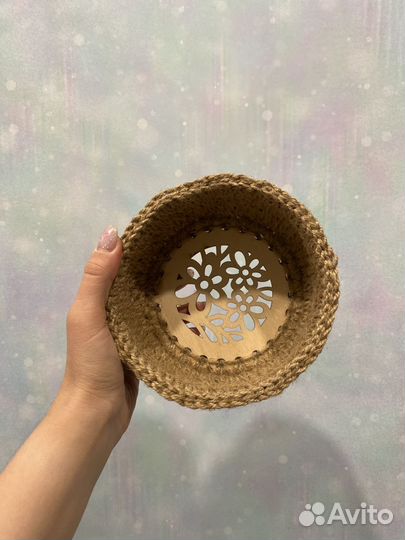 Корзинка из джута с резным дном