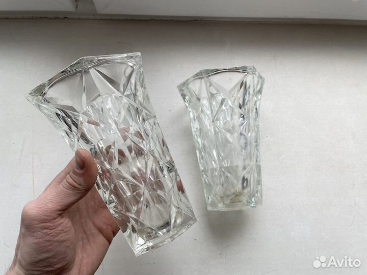 Хрустальные советские тяжелые вазы