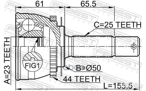 ШРУС наружный 23x50x25 (hyundai matrix/lavita