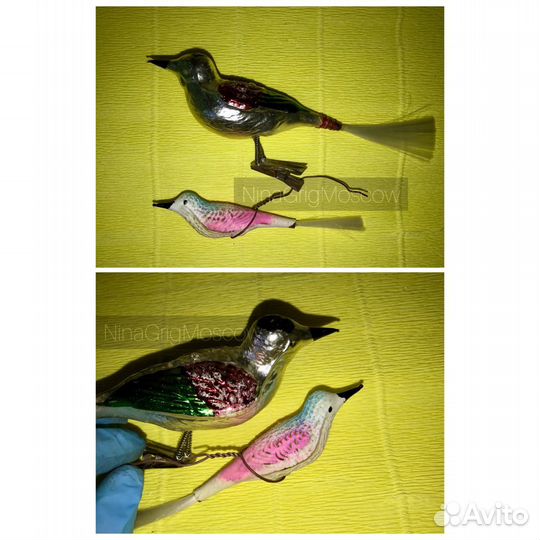 Новогодние игрушки на прищепках. Старинные.Редкие