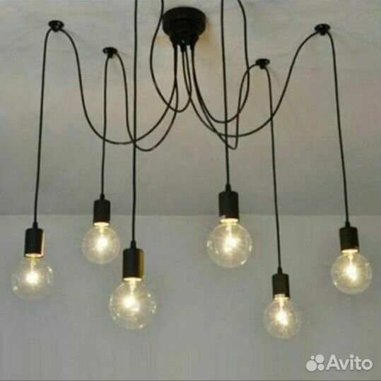 Светильник подвесной в стиле лофт паук