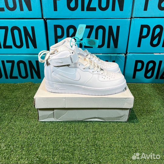 Nike Air Force 1 Mid Белые оригинал (poizon)