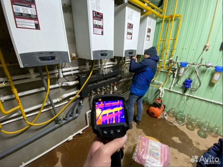 Монтаж котлов, фильтров водоочистки