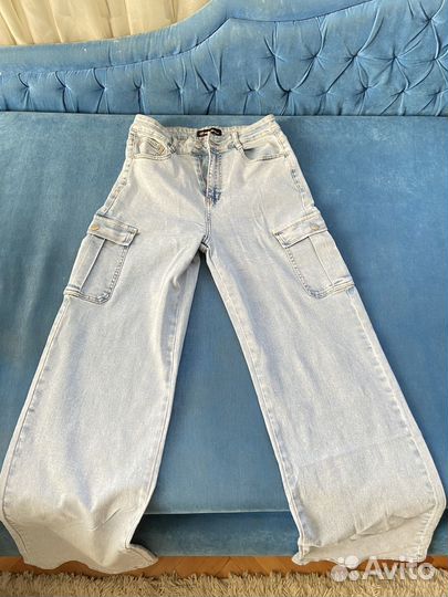 Джинсы новые женские трубы широкие