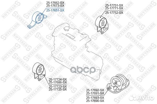 25-17651-SX подушка двигателя правая Nissan Mu