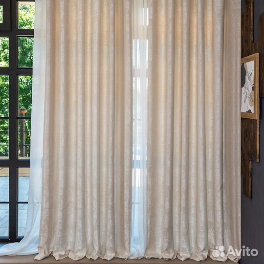 Шторы мрамор Зарина молочный