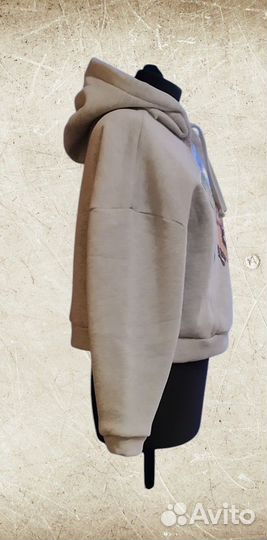 Толстовка укороченная на флисе женская 46, 48 разм