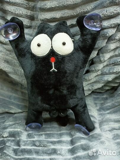 Кот Саймон с присосками черный