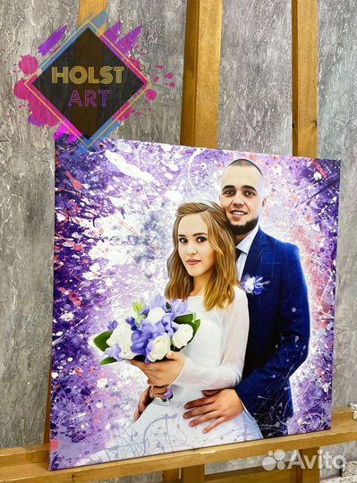 Портрет по фото на холсте