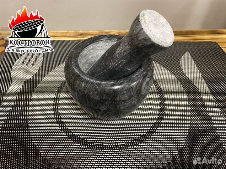 Ступка с пестиком из мрамора 10х7,5 см. 4 цвета